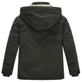 thumbnail image 4 of WenVen Big Boy's Parka Coat Winter Warm Puffer Coat Hooded Windproof Fleece Jacket Green 8, 4 of 11