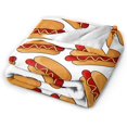 thumbnail image 3 of Hot Dog Food Throw Blanket Super Soft Warm Bed Blankets for Couch Bedroom Sofa Office Car, All Season Cozy Flannel Plush Blanket for Girls Boys Adults, 60"X50", 3 of 6