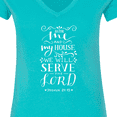 thumbnail image 4 of Inktastic We Will Serve the Lord Bible Verse Women's V-Neck T-Shirt, 4 of 5