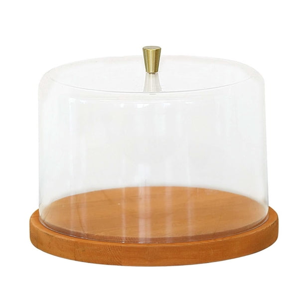 Bandeja de madera para servir con tapa, bandeja decorativa versátil para postres, bandeja para exhibición de postres para repostería de restaurantes Marrón S
