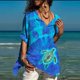 thumbnail image 2 of Blusa holgada de algodón con manga 3/4 y cuello redondo de verano para mujer Fridja hj2334, 2 of 9