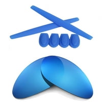 Walleva Ice Blue Polarized Replacement Lenses And Blue Rubber Kit(Earsocks Temple Socks) For Oakley Penny Sunglasses