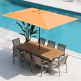 thumbnail image 5 of Abble 10x6.5ft Rectangular Patio Umbrella with Crank Handle, Outdoor Market Umbrella with 6 Sturdy Umbrella Ribs, Waterproof, Orange, 5 of 10