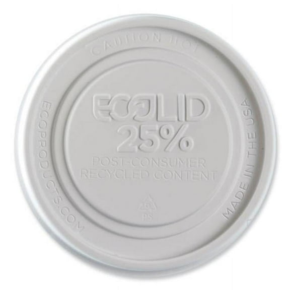 Fits 12 to 32 oz Plastic Recycled Food Container Lid, White - Case of 500