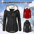 thumbnail image 2 of Abrigo con capucha cálido impermeable Abrigo con forro polar grueso para mujer-yujia, 2 of 5