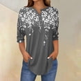 thumbnail image 2 of Long Sleeve Shirts for Women 3/4 Length Sleeve Tops Spring Neck Casual Print Tunic T Shirts Three Quarter Length Tops Long Sleeve Tops, 2 of 5