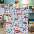 thumbnail image 4 of LHSHID Fire Truck Throw Blanket Fire Truck Blanket for Boys Blue Firefighter Throw Blanket Soft Cozy Fluffy Fuzzy Flannel Truck Car Blankets for Teen Men Birthday Gifts Sofa Couch Bed Decor, 4 of 9