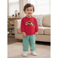 thumbnail image 6 of RUINIXCW Toddler Baby Boy Christmas Outfit Kids Baby Boy Fall Winter Clothes Excavator Tree Embroidery Long Sleeve Pullover Sweatshirt and Plaid Pants 2 Pcs Set, 6 of 9