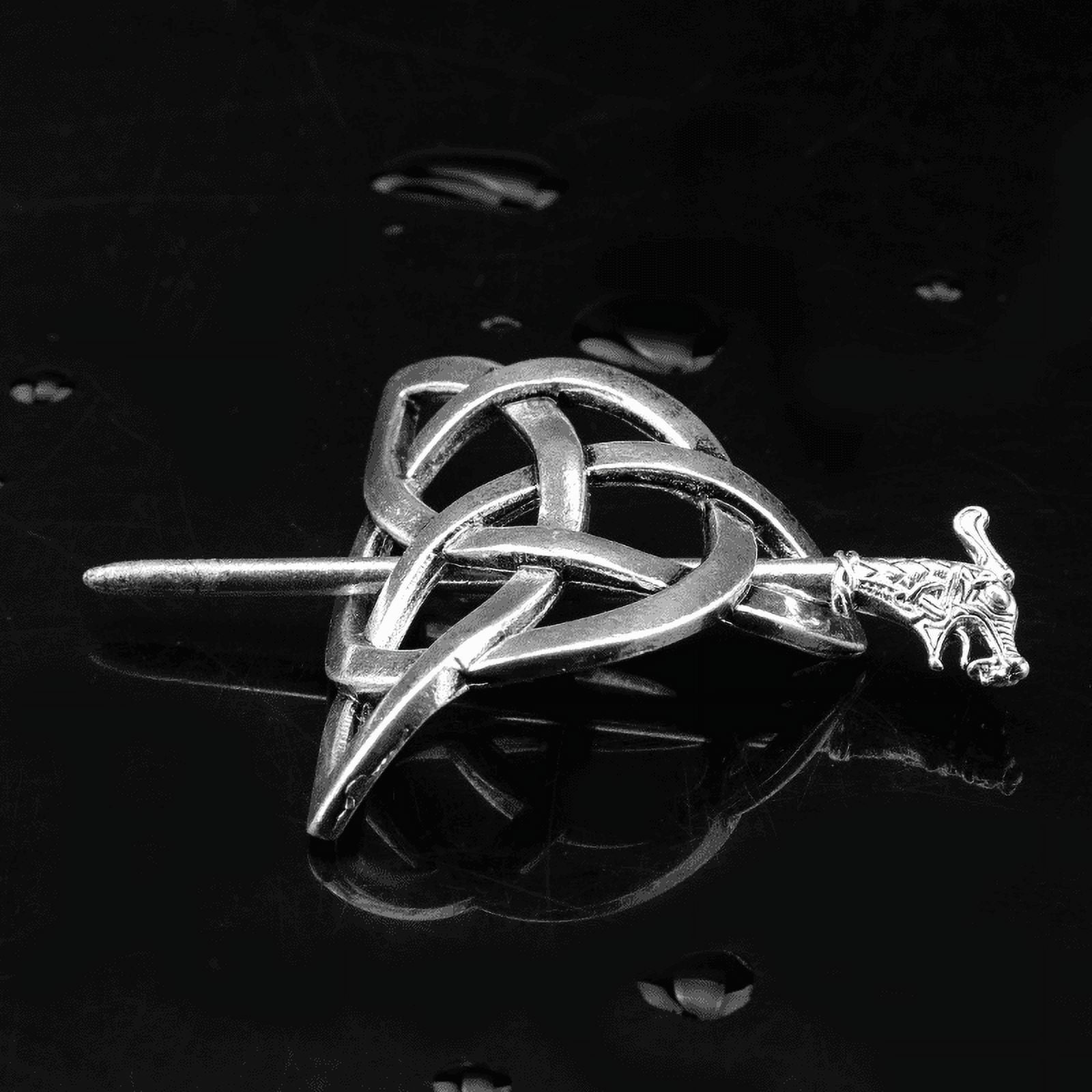 CNKOO 4 Pcs Silver Celtic Hair Slide Hairpin Viking Hair  display picture 3