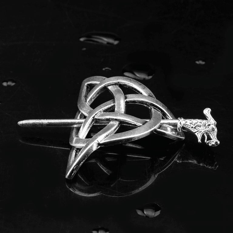 CNKOO 4 Pcs Silver Celtic Hair Slide Hairpin Viking Hair  display picture 3