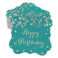 thumbnail image 1 of Inkdotpot Real Rose Gold Foil Happy Birthday Tags Favor Bracket Shape Hang Pack Of 100 Paper Tags, 1 of 7