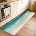 thumbnail image 3 of Turquoise Gradient Beach Washable Runner Rugs 2'x6', Abstracts Seaside Ocean Wave Coastal Low Pile Throw Entryway Rug Non-Slip Sturdy Edge Binding Carpet for Indoor Bedside Entrance Bedside, 3 of 9
