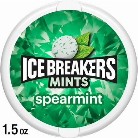 Ice Breakers Spearmint Sugar Free Mints, Tin 1.5 oz pack of 2