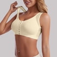 thumbnail image 2 of iHPH7 Sports Bra High Impact Front Closure Wirefree Padded Breathable Mesh Workout Yoga Gym Activewear Post Surgery Comfort Athletic Bra Beige L, 2 of 4