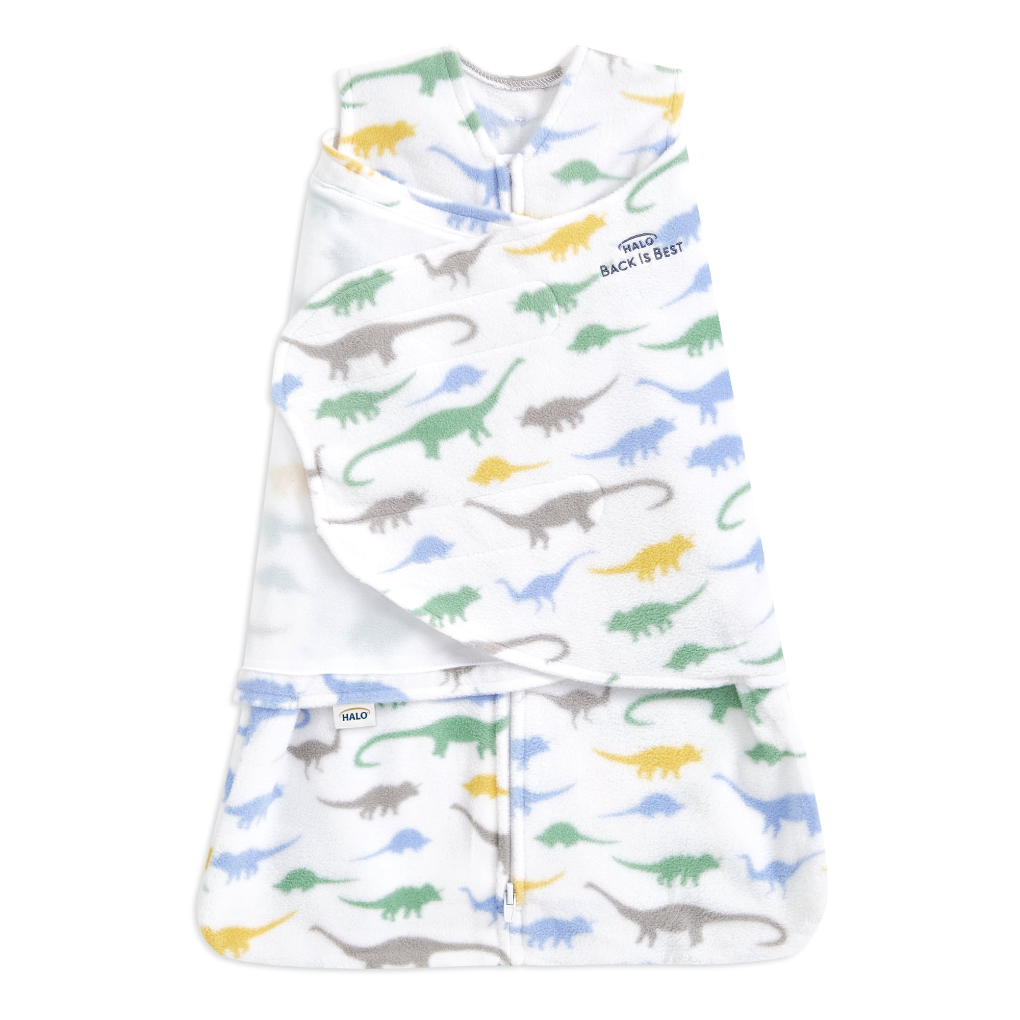 HALO SleepSack Swaddle, Micro-Fleece, Dinos, Infant Boys, Small, 3-6 Months