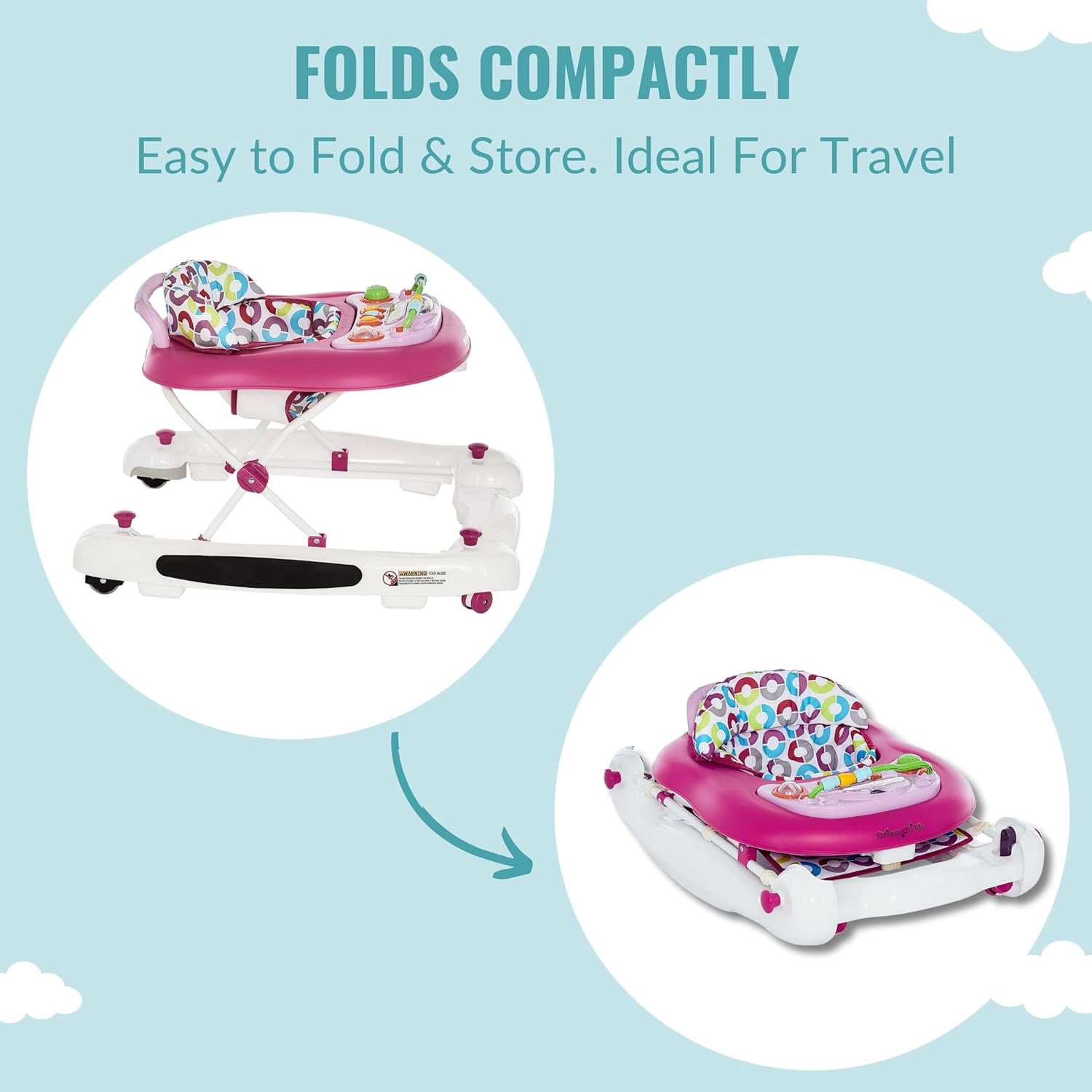 Dream On Me Go-Getter 3-In-1 Activity Baby Walker | Walk-Behind |Push Walker