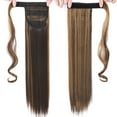 thumbnail image 2 of SEGO One Piece Ponytail Hair Extensions Clip in Wrap Around on Pony Tail Thick Real Natural Synthetic Fibre Ponytail Hairstyle Hairpiece for Women, 2 of 9