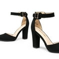 thumbnail image 4 of DREAM PAIRS Women's Block High Heels Pointed Toe Ankle Strap Dress Pumps for Wedding Party, 4 of 5