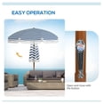 thumbnail image 4 of 7 x 7 ft Outdoor Patio Umbrella with Tilt, Vent, Table Umbrella Parasol with Fringed Ruffles and Flounce, Blue Strip, 4 of 9
