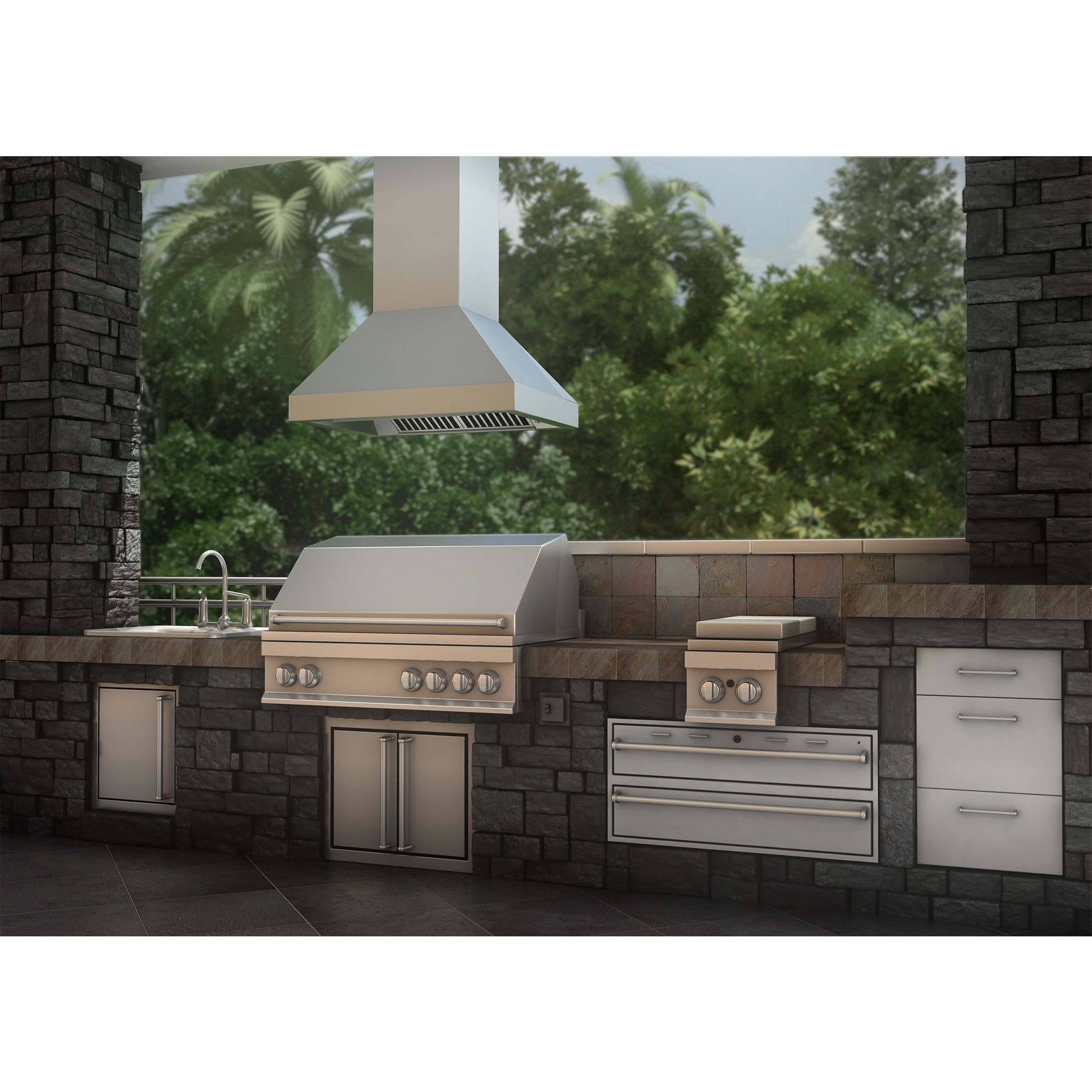 Zline Kitchen and Bath ZLINE 30" Ducted Island Mount Range Hood in Stainless Steel (597i-30) - 30 in. W x 20 in. D x 14 in. H