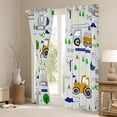 thumbnail image 3 of jejeloiu Cute Cartoon Excavator Black Out Curtains,Construction Vehicles Curtains Pack of 2 (42x63 Each),Orange Gray Green Bedroom Curtains For Boys Kids,Breathable Home Decor, 3 of 6