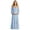 Light Blue, variant on Gyujnb Lightweight Flowy Boho Maternity Tiered Maxi Dress Off Shoulder Ruffle Neck Long Bubble Flare Sleeve Smocked High Waist Elegant Gown for Pregnancy Photoshoot,M