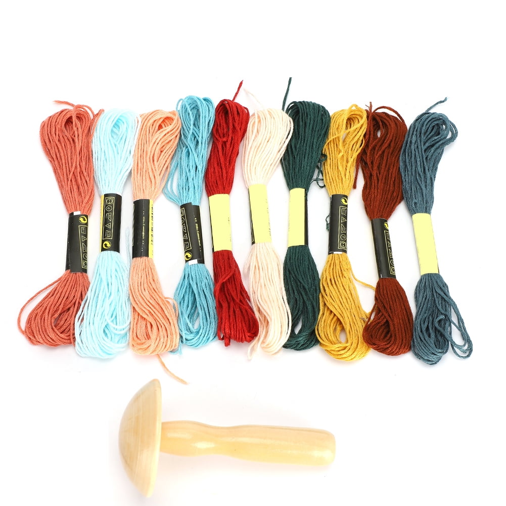 Kritne Sewing Thread,Sewing Tools,Wooden Darning Supplies Kit Mushroom Patching Threads Tool for DIY Sewing Home Travel Handicraft