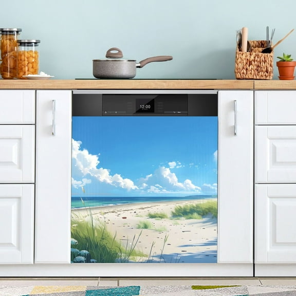 Beach Cloud Sea Dishwasher Magnet Cover Magnetic Fridge Door Cover Home Kitchen Decor 23"x 26"