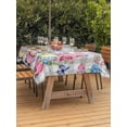 thumbnail image 2 of Easter Gnomes Outdoor Tablecloth - 54x80 Inch Rectangle Dining Table Cover, Spring Floral Eggs Flowers Butterflies Gray Plaid Waterproof Outdoor Table Cloth with Umbrella Hole & Zipper for Patio, 2 of 7