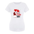 thumbnail image 3 of Youmylove Valentines Day Women Maternity Short Sleeve Crew Neck Letter Graphic Ruched Sides T-Shirt Tee Shirts Tops Pregnancy Tunic Blouse Pregnant, 3 of 4
