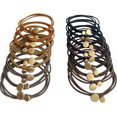 thumbnail image 1 of UDeBe 18 pulseras para atar el pelo con círculo de metal, lazos para el pelo a la moda, elásticos básicos, 1 of 5