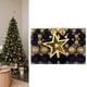 thumbnail image 3 of 101 piezas de adornos de bolas de Navidad, adornos de estrella para la parte superior del árbol, bolas colgantes DIY para Oro negro, 3 of 9