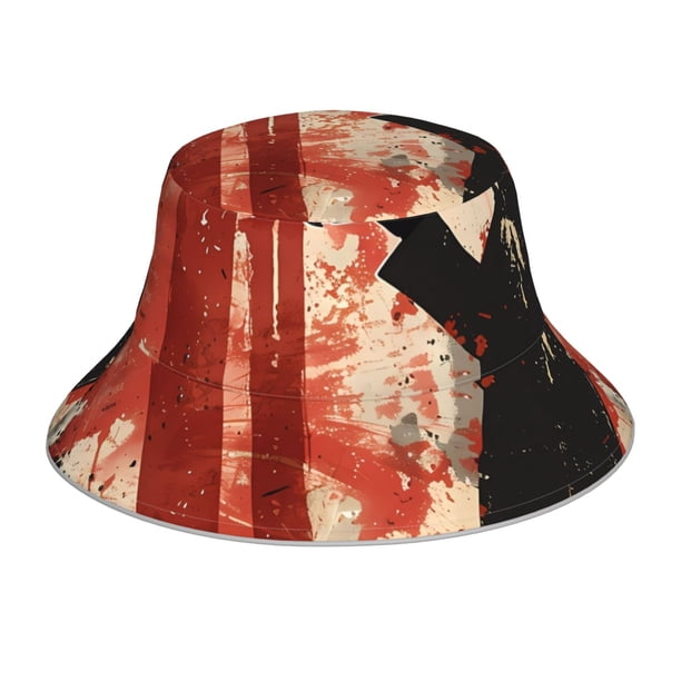 Balery Silhouette Trumpet Red Art Sombreros para el sol para hombre y mujer, sombrero de pescador con UPF 50+
