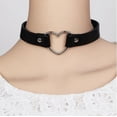 thumbnail image 5 of Collar sexy vintage punk rock gótico emo corazón gargantilla de cuero, negro, 5 of 5