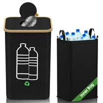 MIDODO Recycling Bin for Kitchen 26 Gallon, 100L Recycle Bin with Reusable Inner Bag for Bottle Can Glass Waste Plastice