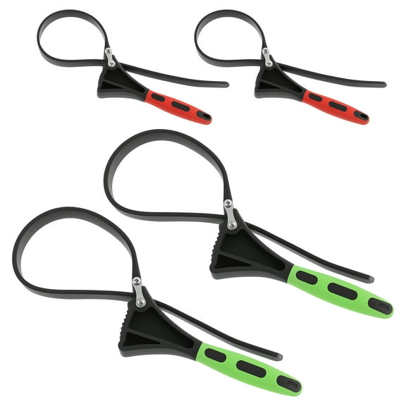 Tcwhniev 4 Pcs Adjustable Rubber Strap Wrench Set with Nonslip Handle Multifunctional Oil Filter Wrench for Plumbing Repair Shower Head Tap