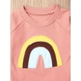 thumbnail image 3 of Aunavey Baby Girl Clothes Kids Outfits Rainbow Sweatshirt T-shirt Ruffle Long Pants 2pcs-Set Clothing, 3 of 6