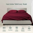 thumbnail image 2 of 400 Thread Count 4 Pcs Sheet Set Deep Pocket 21 Inch 100% Egyptian Cotton Color Burgundy Solid Size Queen, 2 of 5