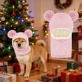 thumbnail image 4 of Adjustable Knit Dog Hat for Large Dogs, Winter Warm & Summer Sun Protection with Brim, Soft Pink Beanie for Medium Large Breed Pets All Season, 4 of 7