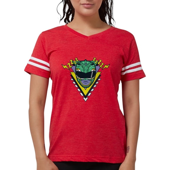 CafePress - Power Rangers Green Range Women's Football T Shirt - Womens Football Shirt