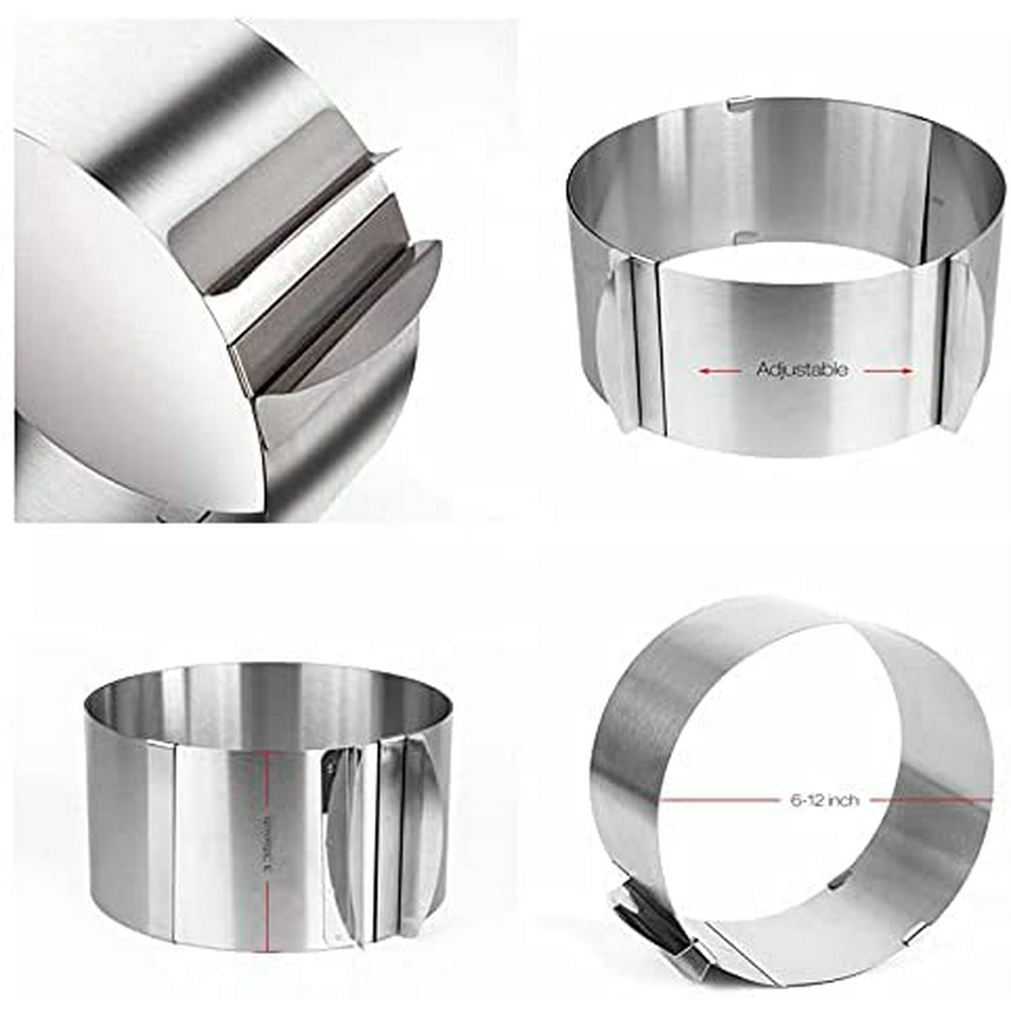 6 in Cake Pan Cake Rings for Baking Adjustable 6 12 inch Cake Ring Mold Cutter Stainless Steel Funnel Cake Kit Baking Ring Mousse Tiramisu Ring Mold Layer Cake Pan Pastry Rings Walmart