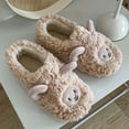 thumbnail image 2 of Puntoco Plush Slippers Outdoor House Shoes Clearanc Womens Mens Mules Plush Warm Slippers, Lamb Home Shoes, and Winter Indoor Cotton Slipper Khaki 8.5(40-41), 2 of 5
