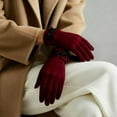 thumbnail image 4 of Women's Winter Fleece Gloves with Touchscreen Fingertips, Soft Warm Liner, Elegant Bow Design, Cozy Full-Finger&Texting Thumb Style, 4 of 7