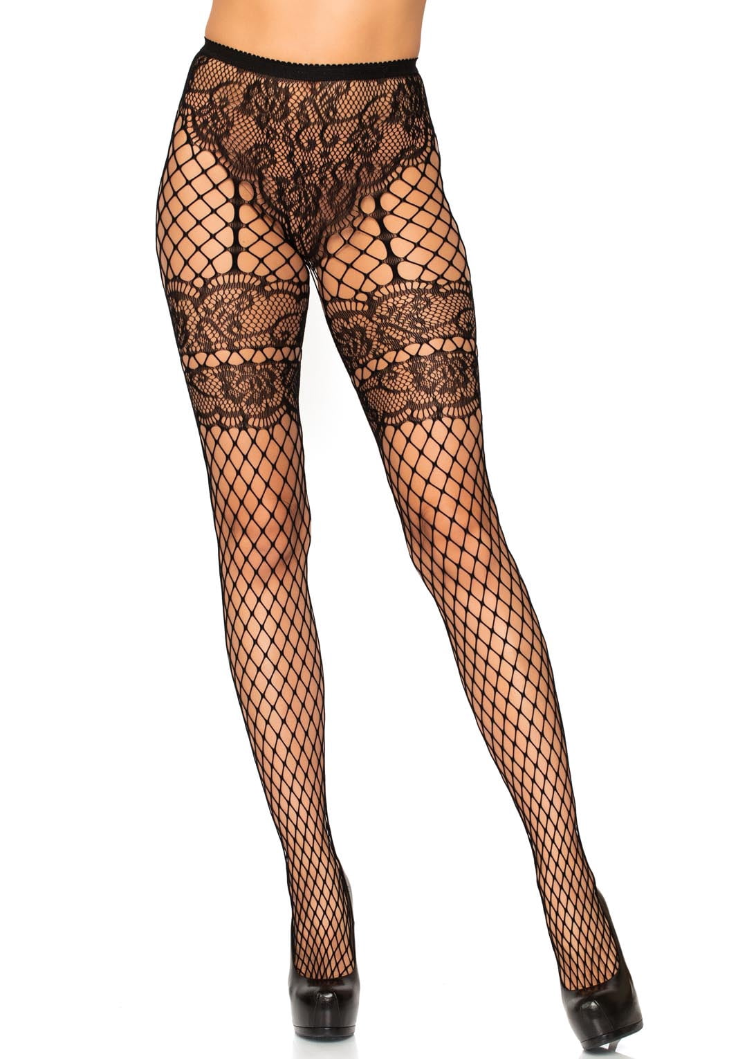 Faux Garter Fishnet Tights - Walmart 