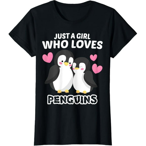 Just A Girl Who Loves Penguins T-Shirt Gift For Women100% pure cotton