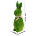 thumbnail image 2 of Moss Bunny Figurine with Burlap Scarf - Artificial Flocking Rabbit Statue, Green Standing Easter Decoration for Spring Garden, Home, and Festival Decor, 2 of 7