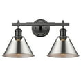 thumbnail image 3 of Yep by Golden Lighting Orwell 2-light Vanity in Matte Black and Pewter shade, 3 of 3
