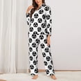 thumbnail image 2 of Xecao Gear Tools for Women's Long-Sleeved Pajama Set with Button Front and Pockets Soft Lounge Sleepwear for Home Relaxation-Large, 2 of 7