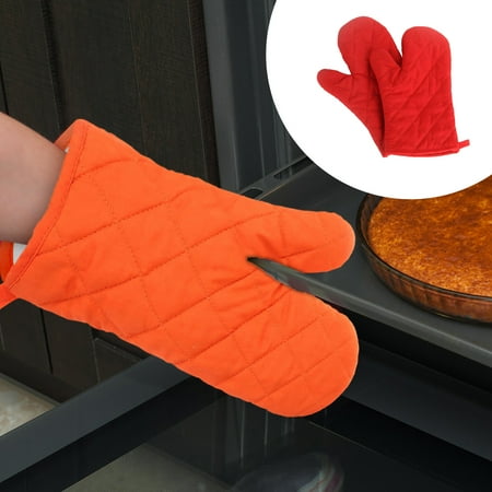 

YBWZH Clearance Oven Mitts Pure Color Thickening Microwave Oven Handbag Red