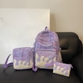 thumbnail image 2 of Ticikt 3 In 1 Ice Cream Print Backpack Set, Large Capacity Casual Daypack with Crossbody Bag and Pencil Pouch, 2 of 3